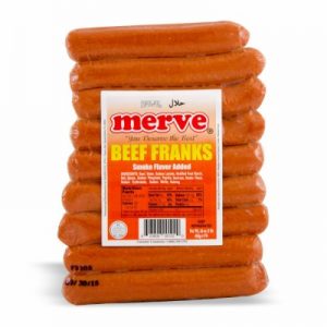 MERVE HALAL BEEF FRANKS 12/1 LB