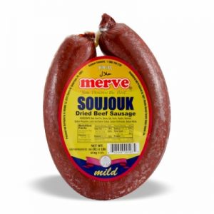 MERVE HALAL BEEF SOUJOUK MILD ROUND 12/1 LB
