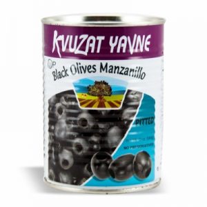 YAVNE BLACK PITTED OLIVES 12/19 OZ
